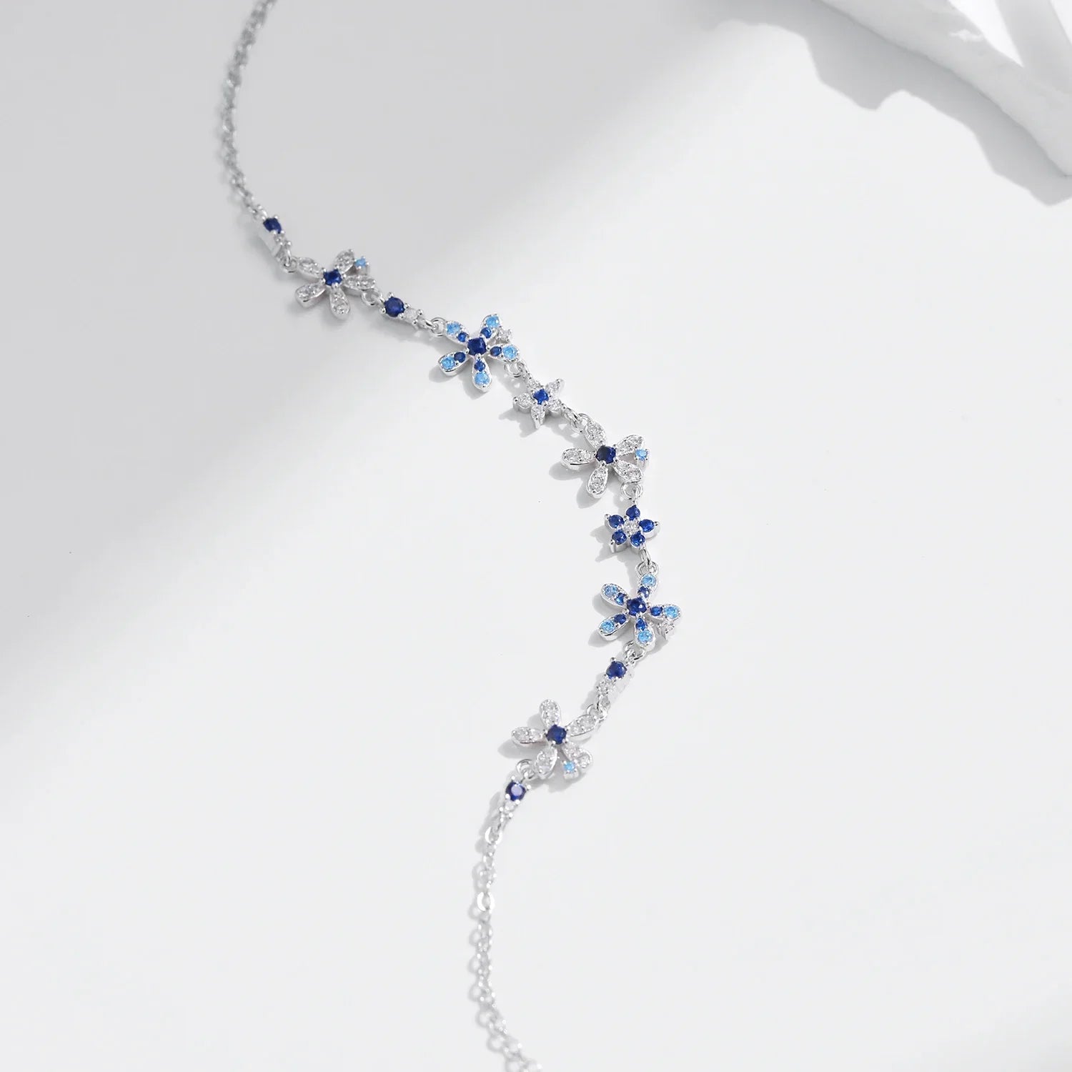 925 Sterling Silver Luxury Flowers Pave Setting CZ Brilliant Bracelets Fashion Daily Link Chain For Women Jewelry Gift