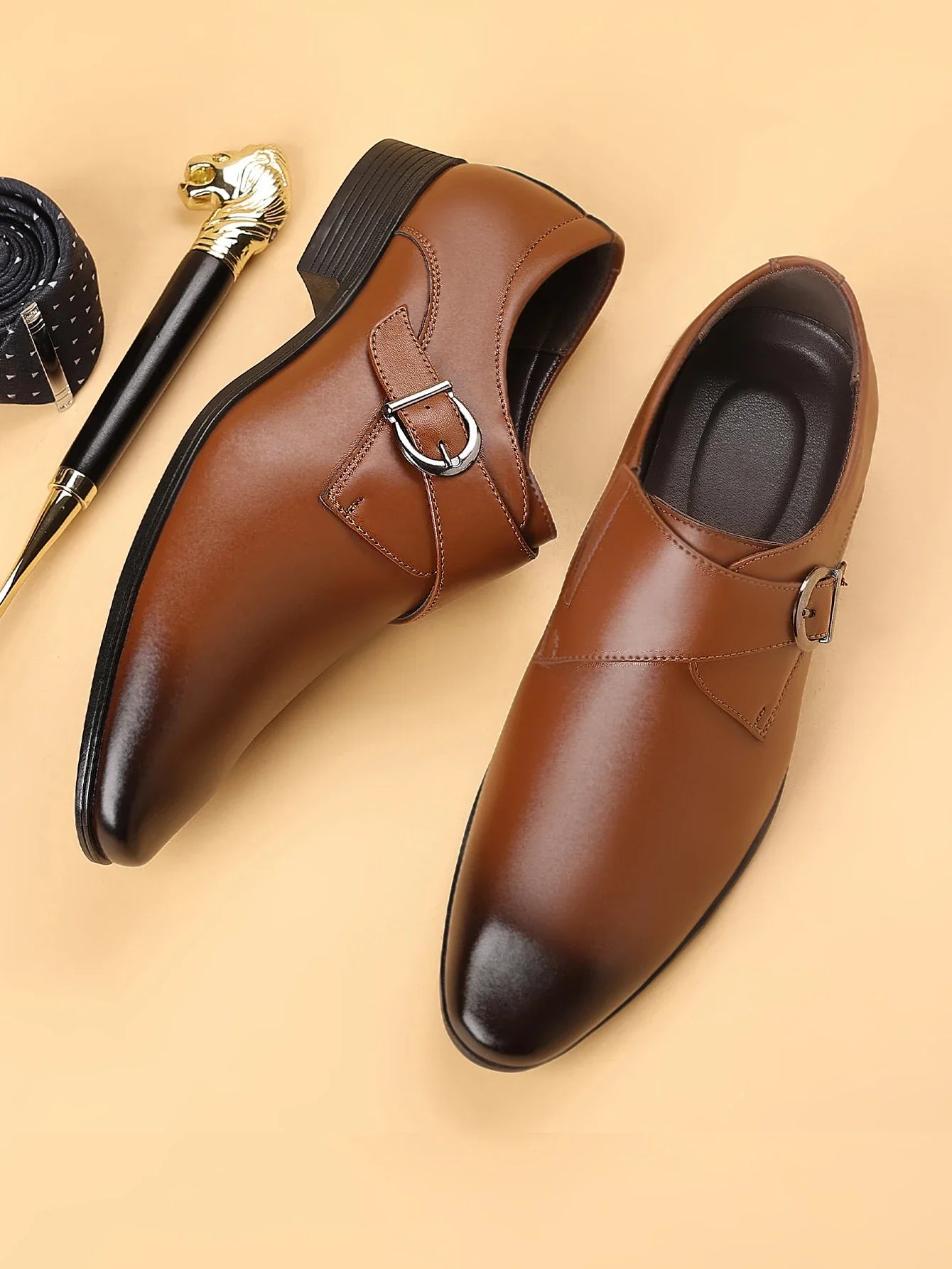 Men's Dress Casual Shoes – Leather Lace-Up Business Casual Footwear