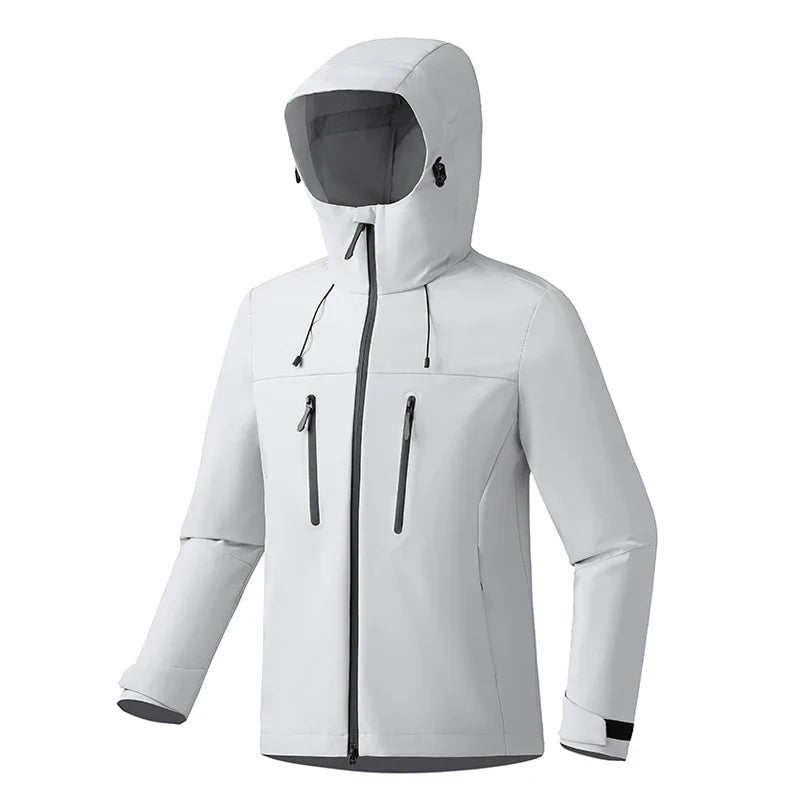Unisex Waterproof Windbreaker Jacket - Single-Layer Raincoat for Hiking, Camping - Certified Moderate Rain Protection