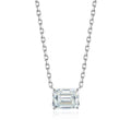 1-3CT Solitaire Moissanite Necklace for Women Emerald Cut Lab Diamond Wedding Female Necklace 925 Sterling Silver Jewelry