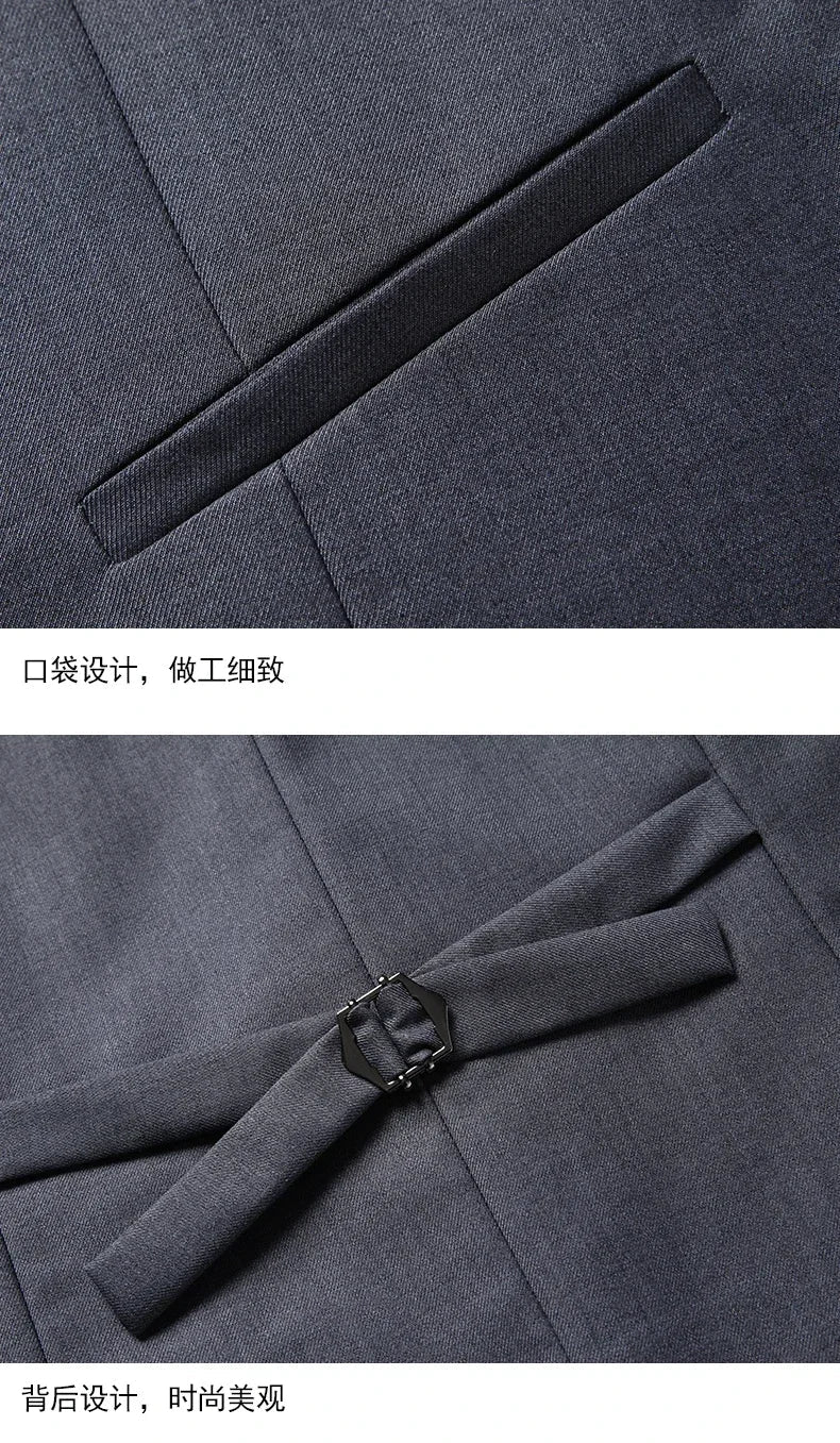 High quality Men Solid color Business - stylish handsome groom best man wedding dress 3/2/1 Single piece optional