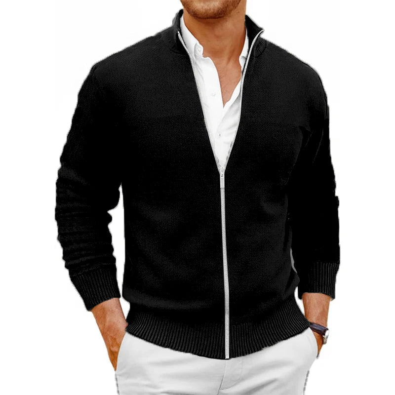 Men's Zipper SweaterCoats Slim Fit Sweaters Stand Cold Blouse Knitwear Fall Winter Cardigan Jumper Warm Streetwear
