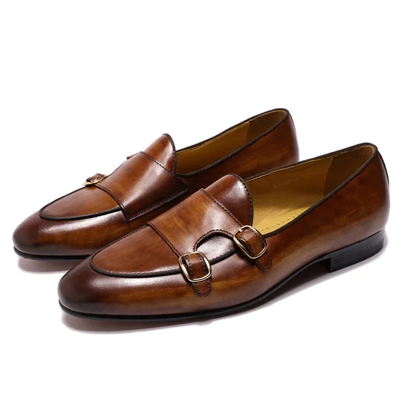 Men's Genuine Leather Loafers – Classic Slip-On Comfort Shoes