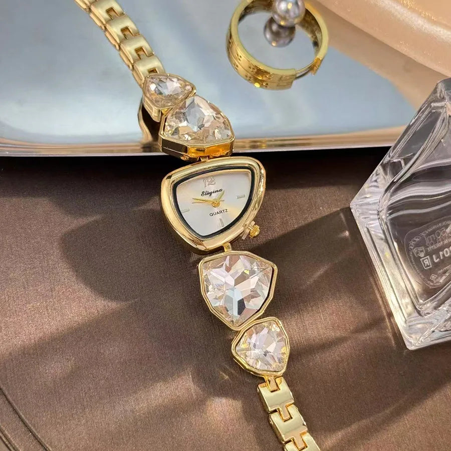 New color scheme irregular design big diamond watch light luxury niche watch color fashion high sense foreign trade wholesale