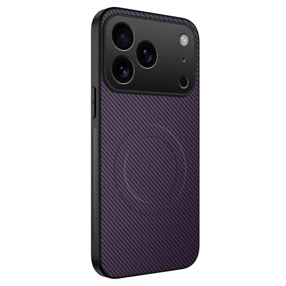 Luxury Ultra Thin Carbon Fbier Magnetic Leather Case for iPhone 17 16 15 14 13 Pro Max 17Air 16E Magsafe Wireless Charging Cover