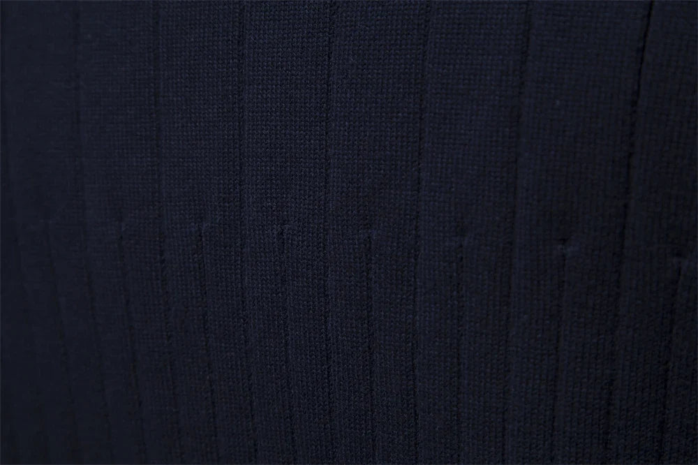2024 Autumn Quarter Zipper Mock Neck Pullover Sweaters for Men Quality Warm Winter Cotton Knitted Men's Sweaters
