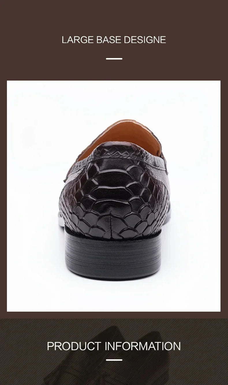Premium Men's Snake Print Penny Loafers Handcrafted Genuine Leather Slip-On Driving Shoes Business Casual & Formal Footwear