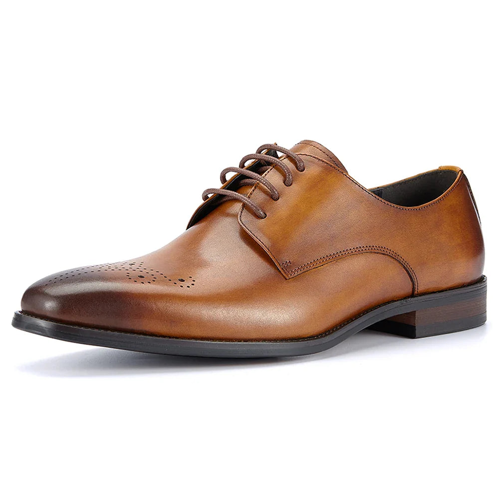 Italian Men's Genuine Leather Oxford Shoes Classic Gentleman Top Layer Cowhide Business Dress Shoes for Formal Occasions