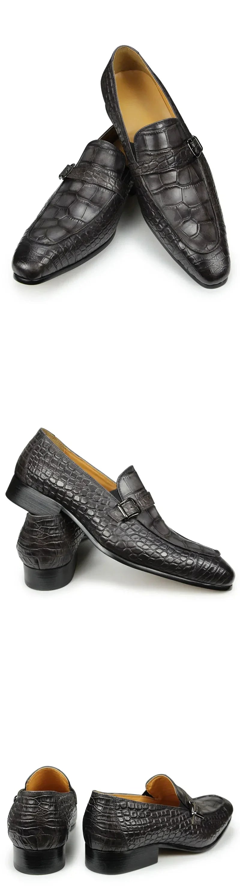 Luxury Genuine Leather Shoe Printing Mens Loafers Handmade High Quality Business Formal Office Casual Shoes Zapatos De Hombre