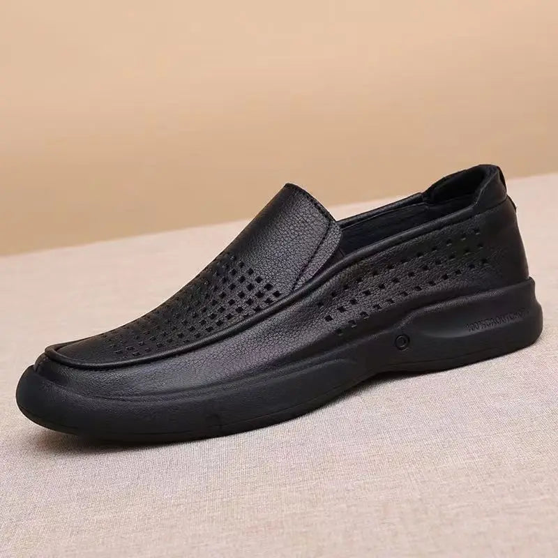 Leather Men Formal Shoes Luxury Brand 2026 Men's Loafers Dress Moccasins Breathable Slip on Black Driving Shoes Plus Size 37-48