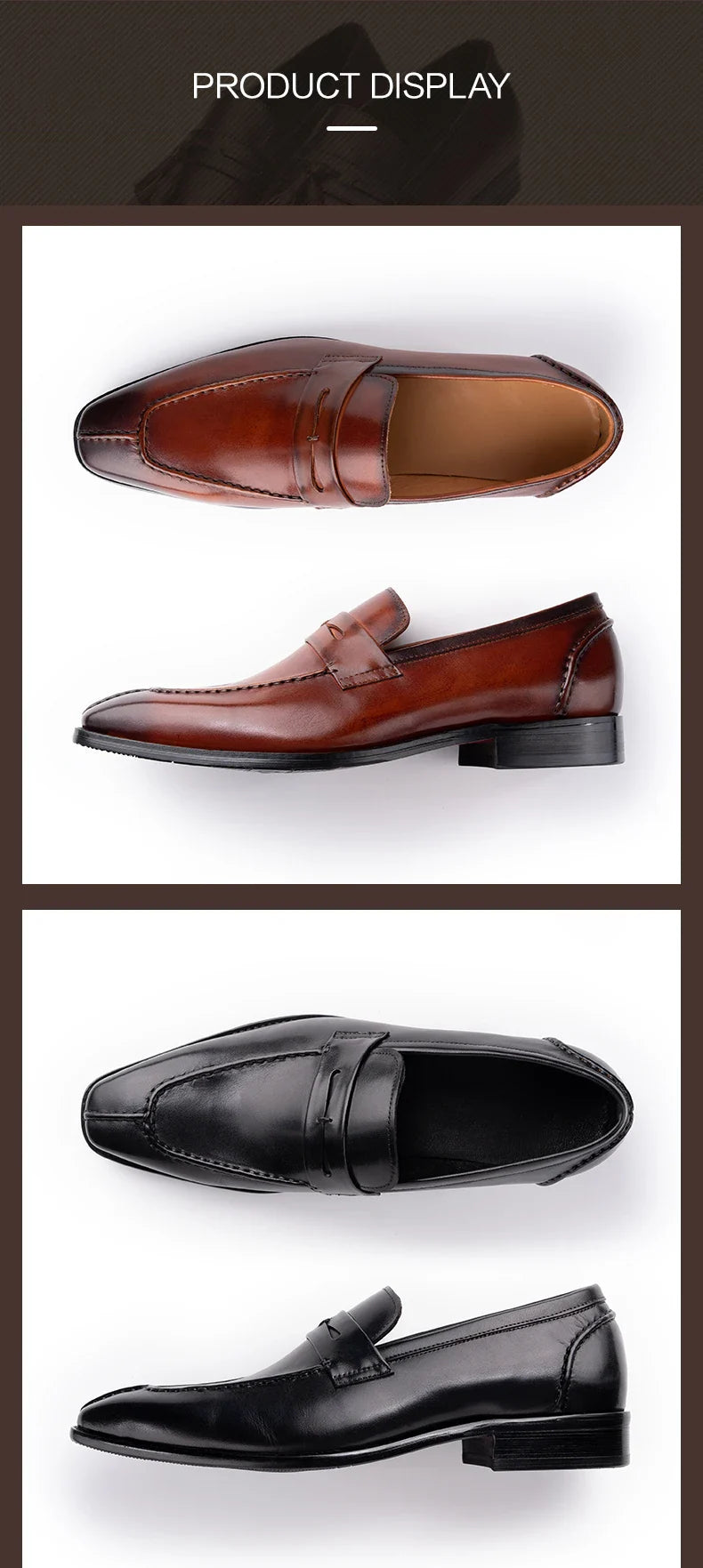 Office Leather Men Shoes Fashion Handmade Business Dress New Arrival Elegant Black Brown Formal Casual Wedding Party Male's Shoe