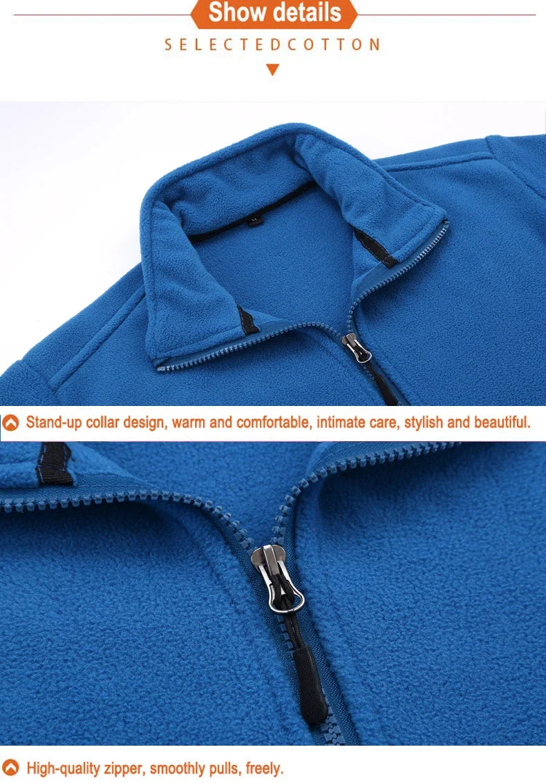 Men Polar Fleece Jackets Winter Windproof Thermal Soft Shell Jacket Outdoor Sports Hiking Camping Skiing Climbing Warm Coat