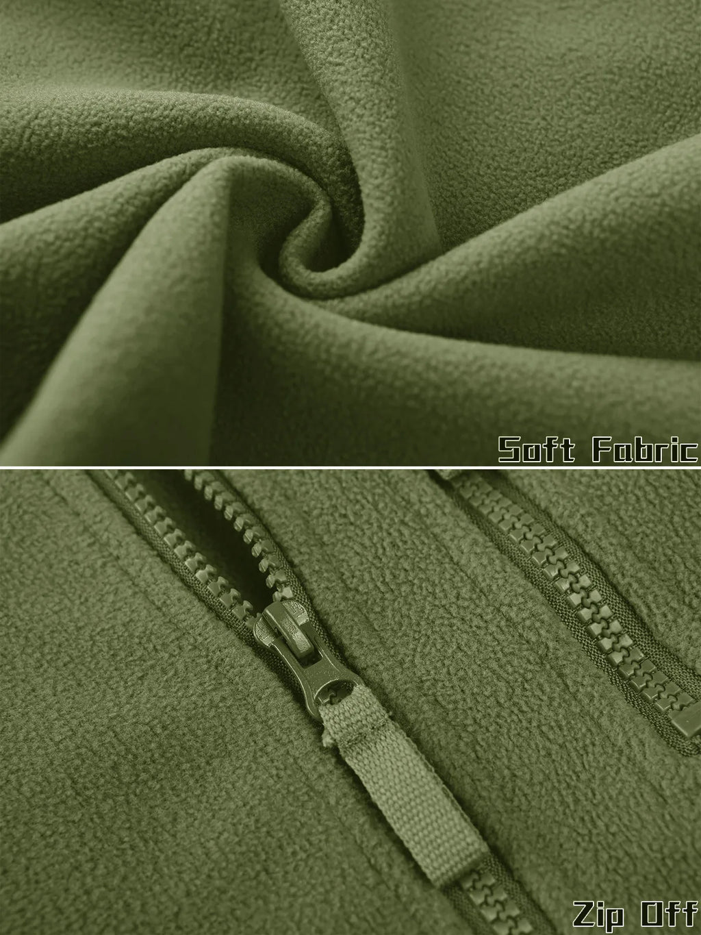 Men's Fleece Jacket Soft Warmth Windproof Full Zip Up Coat Multiple Zipper Pockets Hiking Working Outdoors Windbreaker
