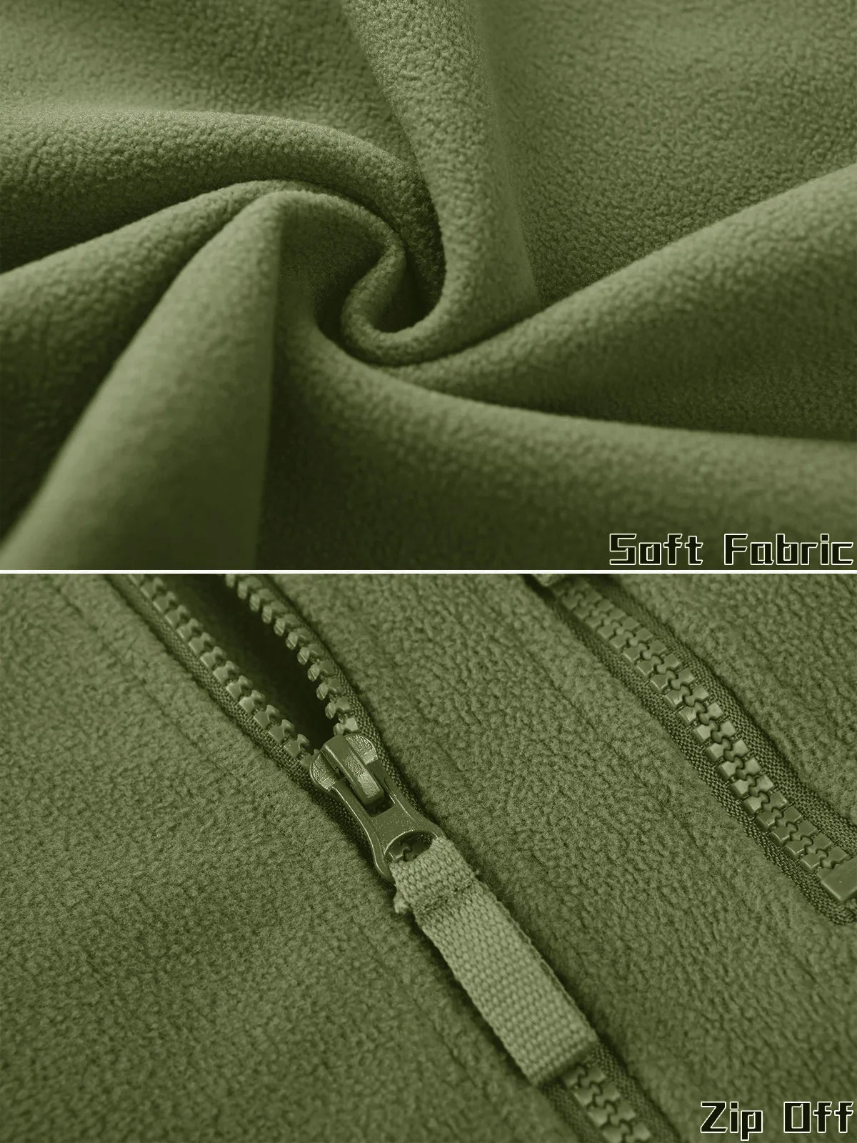 Men's Fleece Jacket Soft Warmth Windproof Full Zip Up Coat Multiple Zipper Pockets Hiking Working Outdoors Windbreaker