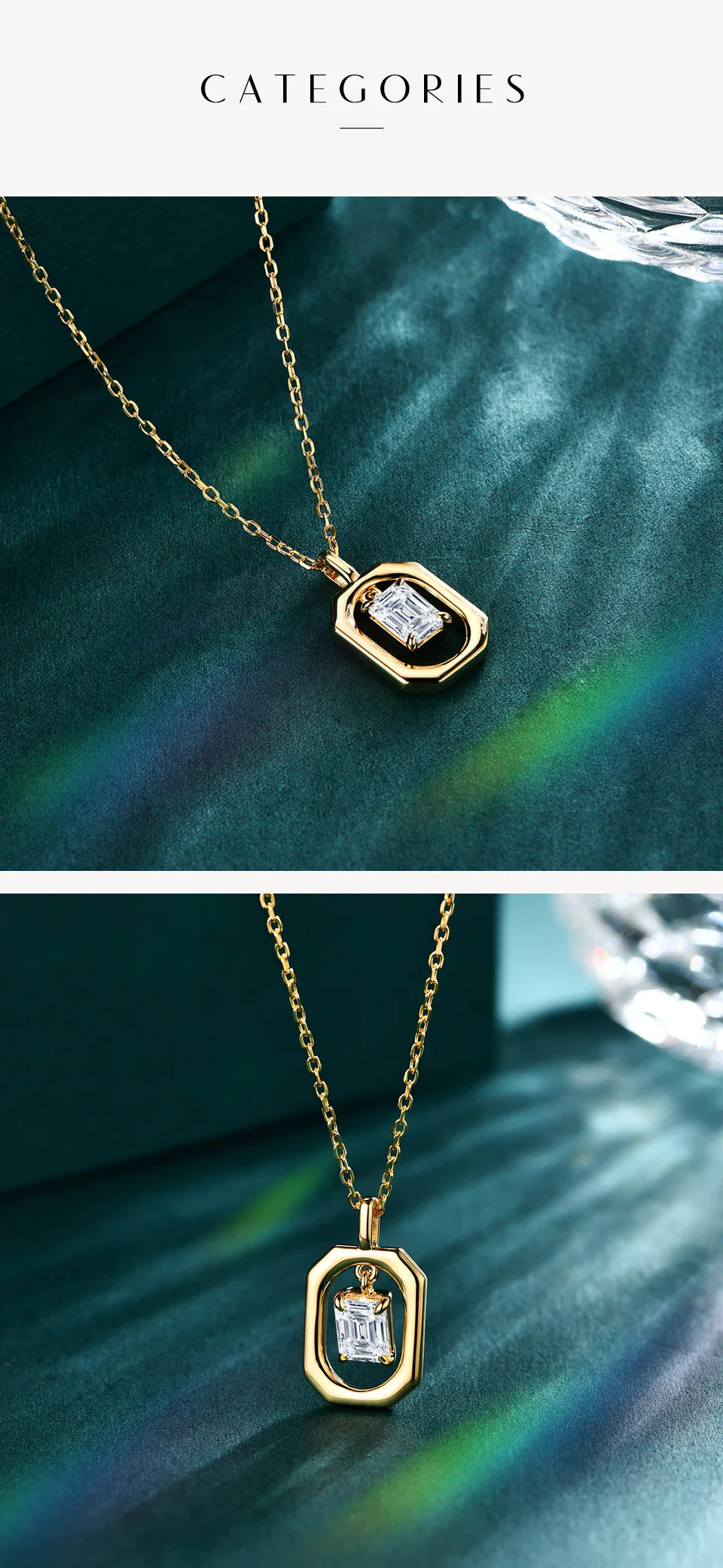 Top Quality Moissanite Diamond Necklace for Women Solid 10k 14k 18k Yellow Gold Penant Fine Jewelry Gifts Wholesale New