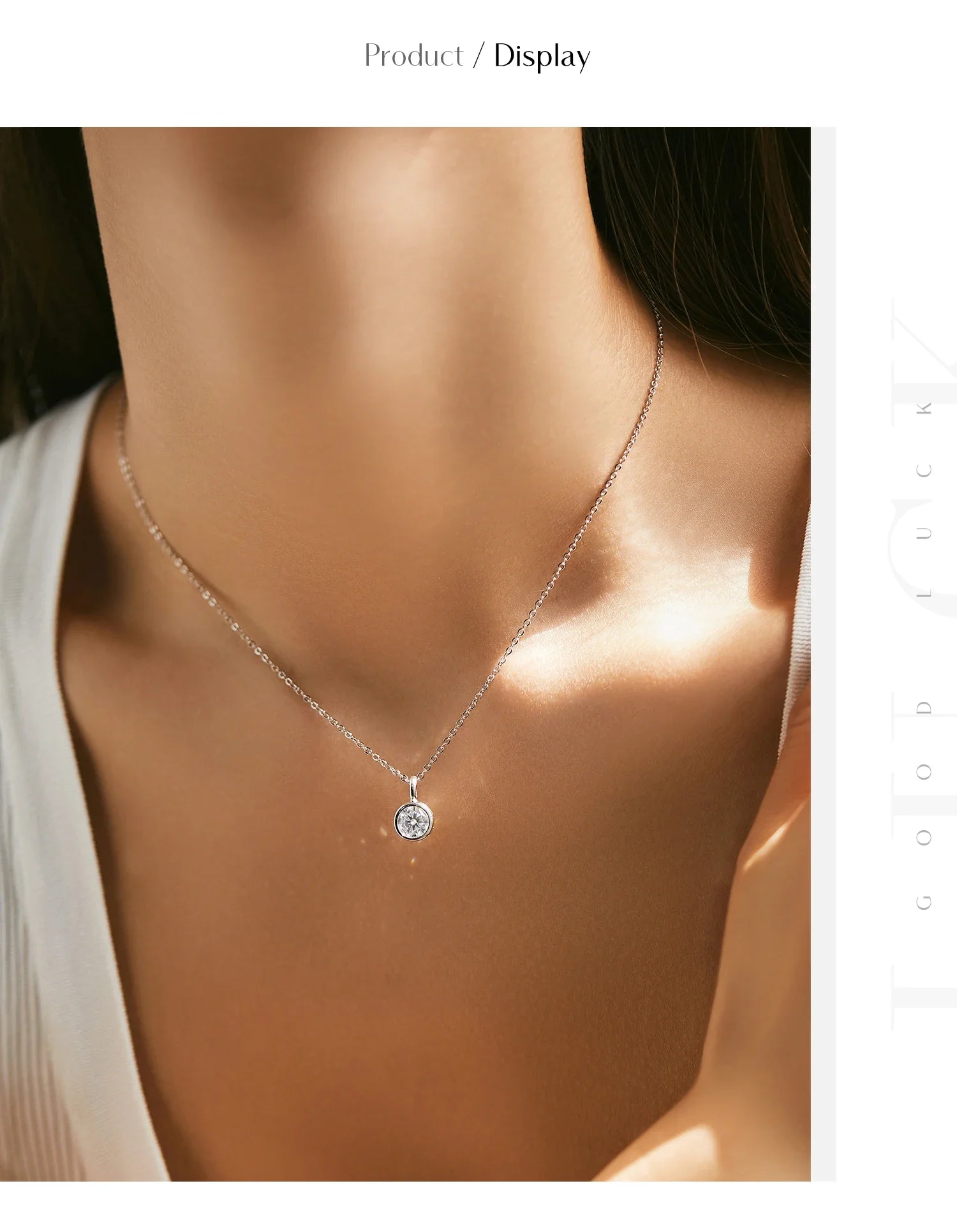 1 Carat D Color Round Bezel Setting Moissanite Pendant Necklace 925 Silver Lab Diamond Women Jewelry With Certificate Box