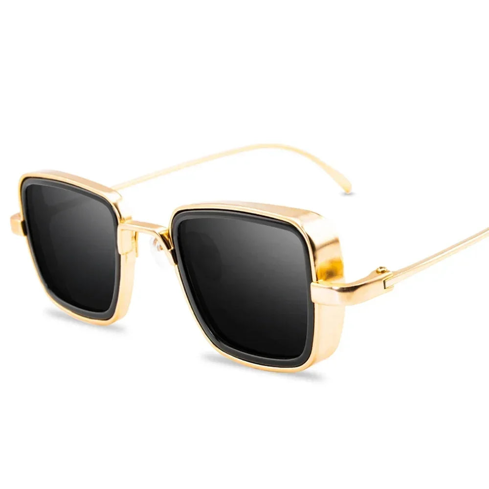 Brand Shades Men Women Sun Glasses UV400 Square Vintage Metal Steampunk Sunglasses