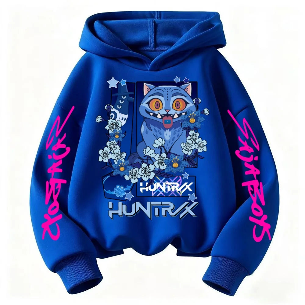 ملابس رياضية للأطفال لعام 2025 Kpop Devil Hunter Derpy Tiger Hoodie ملابس رياضية للأولاد والبنات بغطاء للرأس