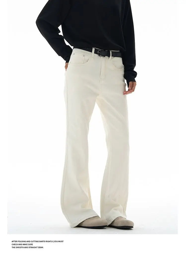 Fashion Men's Vintage Disco Flared Pants Solid Stretch Slim Fit Trousers Hippie Style Casual Wide Leg Pants Male Streetwear