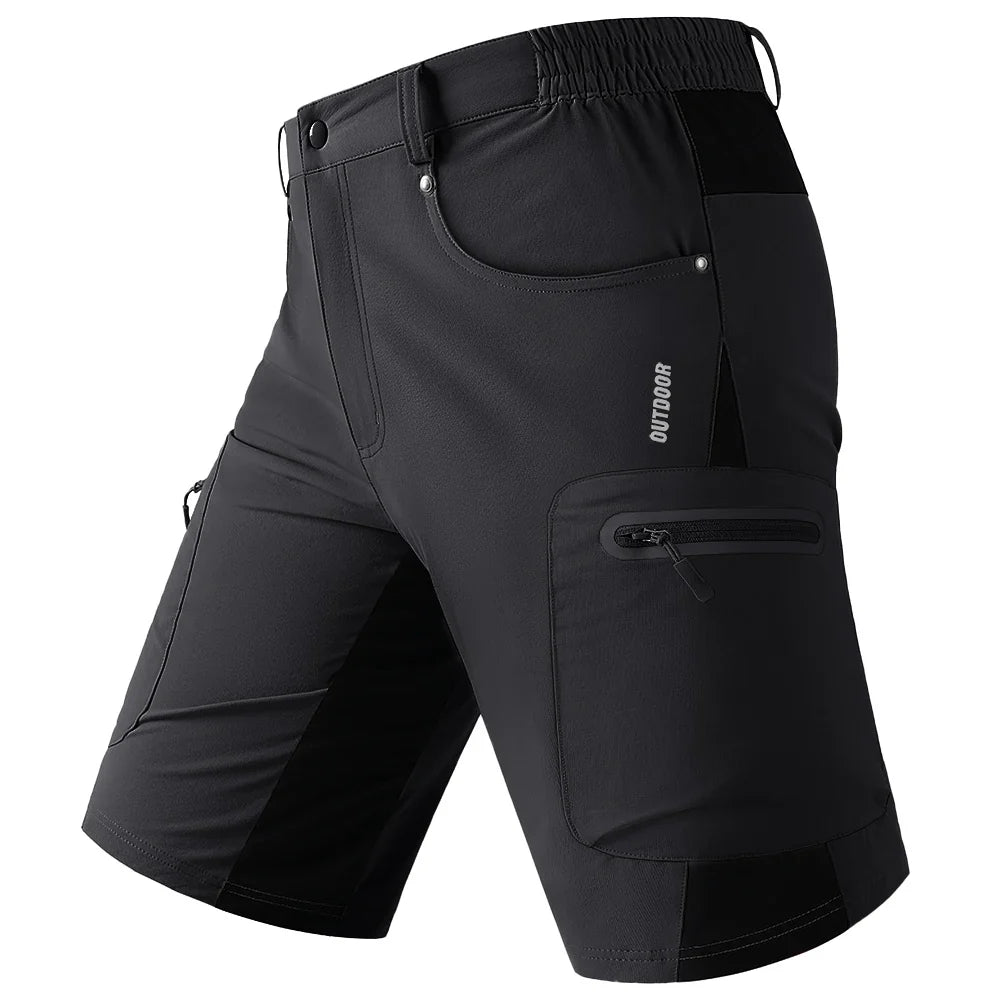 Quick Dry Cargo Shorts Mens Lightweight Work Cargo Shorts Multi Pockets Waterproof Outdoor Hiking Fishing Shorts Male