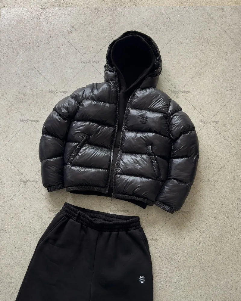 2025 High Street Trendy Streetwear Jacket Men Retro Harajuku Camouflage Parkas Zipper Hoodie Casual Solid Color Warm Coat Women