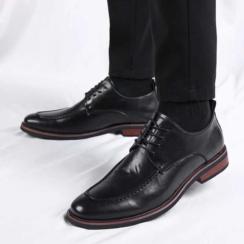 Italian Design Men's Oxford Business Shoes Formal Casual Leather Laces Lace-Up Anti-slip Flat Designer Shoes Comfy Walking Shoes