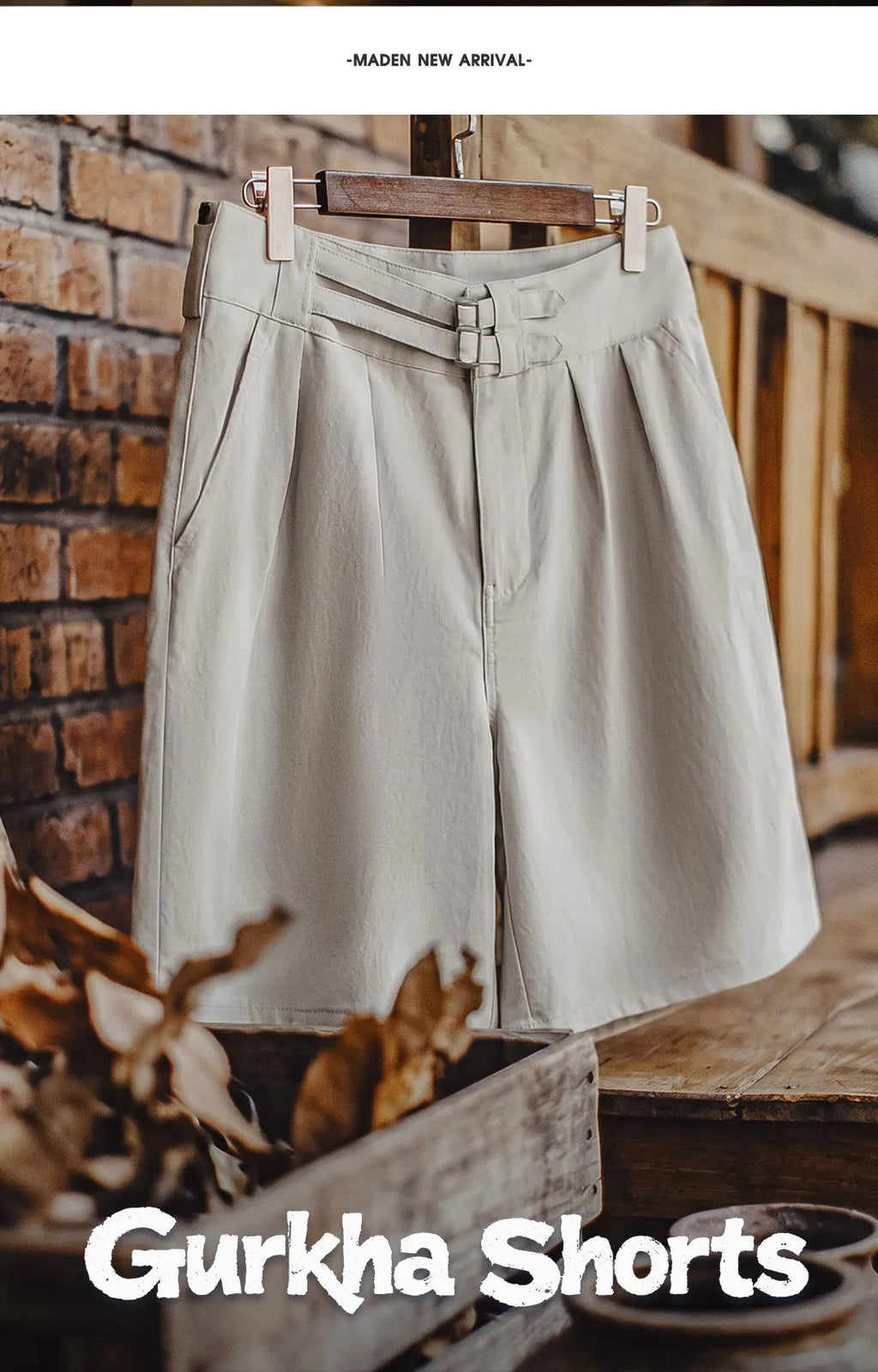 Men's Gurkha Wide Leg Shorts Minimalist Old Money Style Japanese Woven Workwear Casual Thin Summer Daily Men Shorts