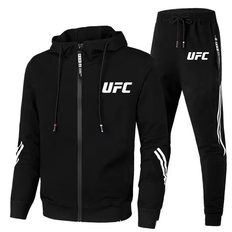 طقم رياضي رجالي كاجوال خريفي 2025، بنطلون وسترة UFC بتصميم عصري جديد، طقم رياضي رجالي مريح للدراجات النارية في الهواء الطلق