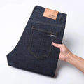 2025 Spring Summer Thin Classic Men's Business Jeans Stretch Trousers Casual Straight Denim Pants  Brand Male Clothing 28-40