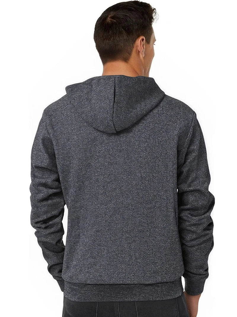 Men's Winter Warm Sherpa Plush Lined Jacket Casual Zip Up Hooded Coat with Zipper Pockets Male Fleece Outerwear Outfits Tops