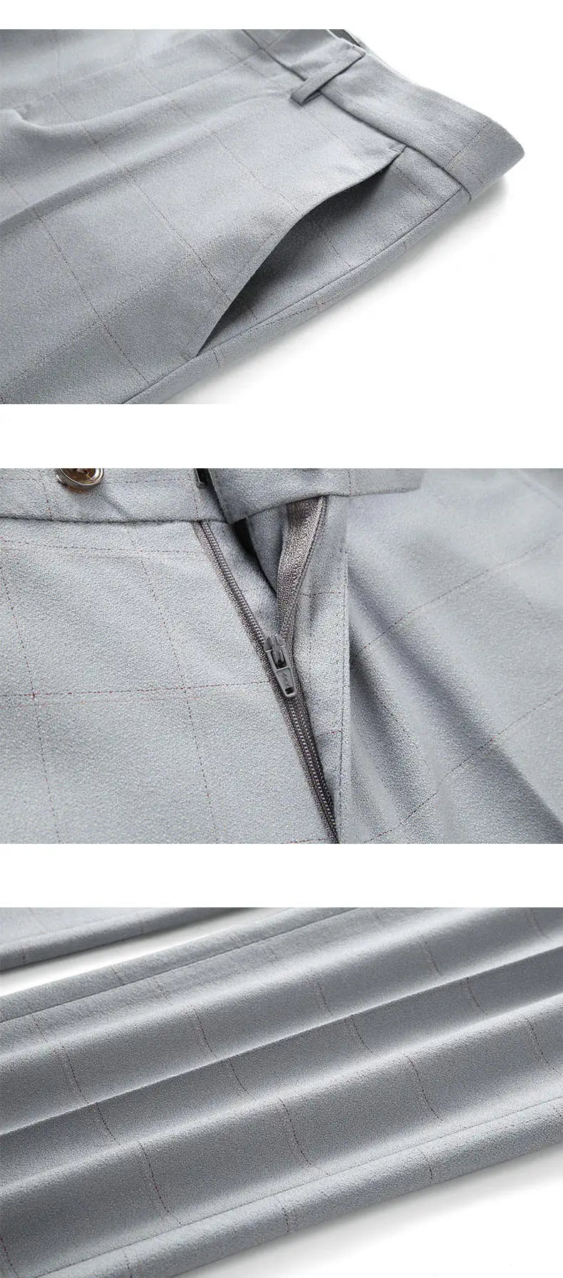 ( Jacket + Vest + Pants ) Fashion Boutique Plaid Mens Casual Business Suit Groom Wedding Dress Formal Slim Plaid Suit