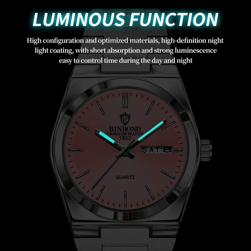 103 Business Women's Quartz Watch Waterproof Double Calendar Night Light Non Mechanical Ultra Thin Women's Quartz Watch