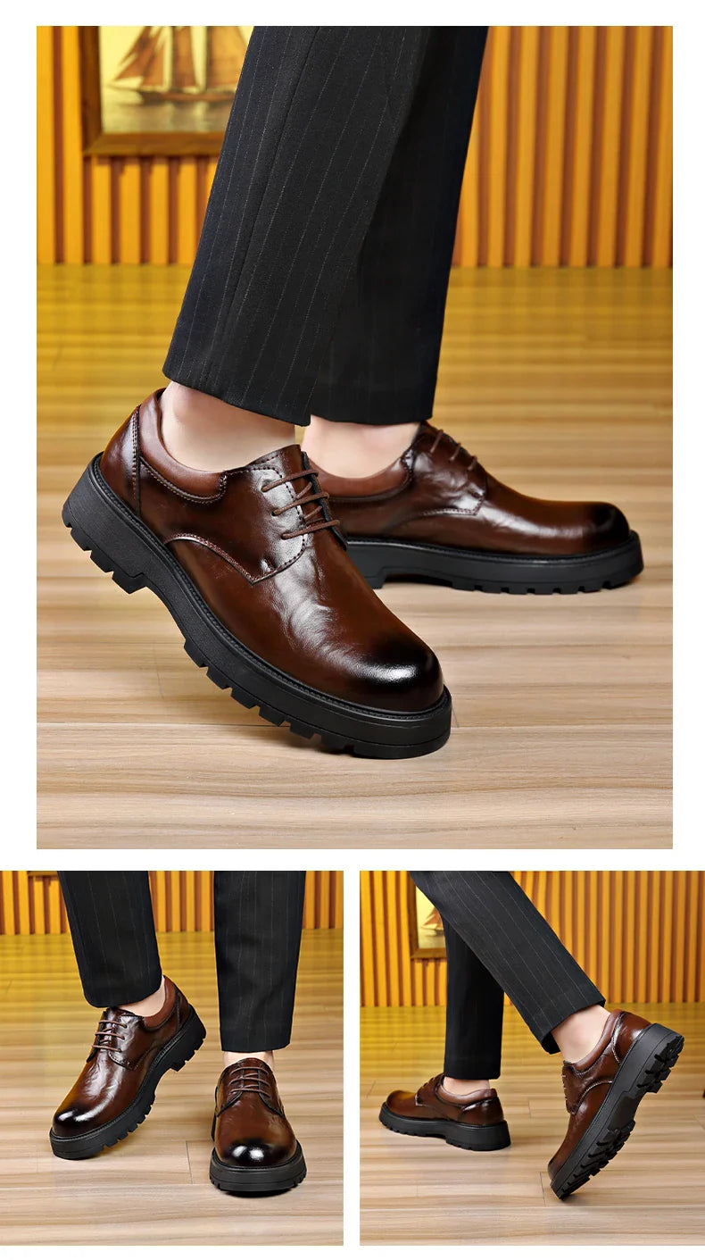 Men Comfortable Leather Work Shoes for Long Standing