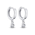 D VVS1 Round Moissanite Pendant Earrings for Women Sparkling Fine jewelry s925 Sliver Plated White Gold Hoop Earring