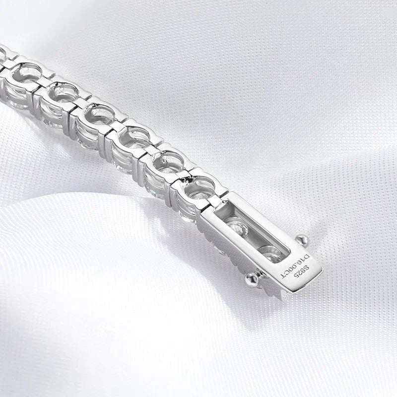 18k Plated 2-4mm Zircon/moissanite Tennis Bracelet for Women Man Full Diamond Original Real 925 Sterling Silver Jewelry