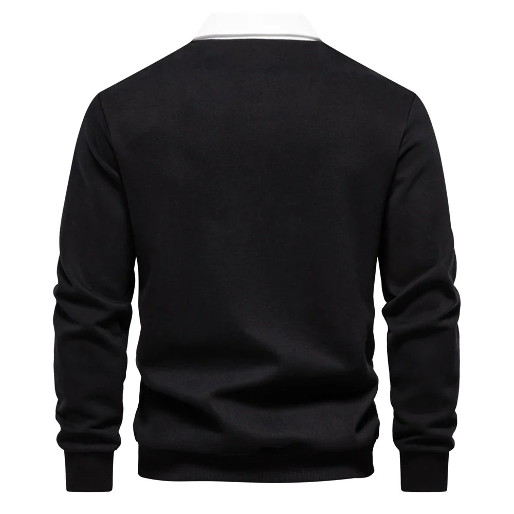 2023 New Autumn Fashion Design Polo Neck Sweatshirts for Men Casual and Social Wear Quality Cotton Mens Sweatshirts