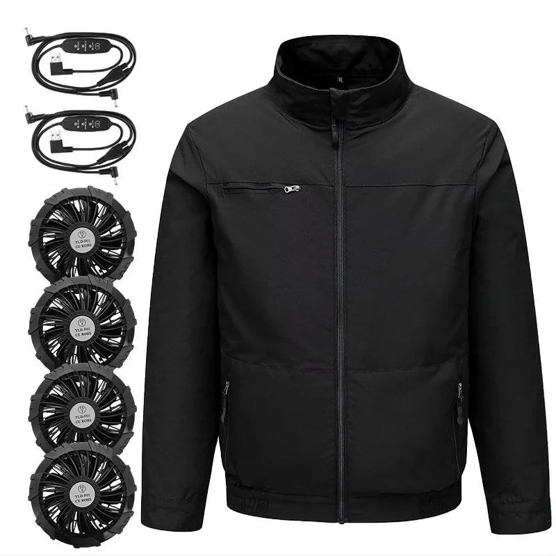 Smart Air Conditioned Jacket with Four Hole Fan Clothing Men's Outdoor Fishing Sun Protection Uniform Labor Protection Workwear