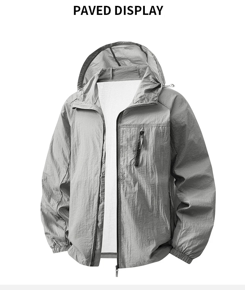 Summer Windbreaker Men Women Lightweight Sun Protection Jacket Unisex Camping Climbing Hiking Outdoor Sports Anti-UV Coat
