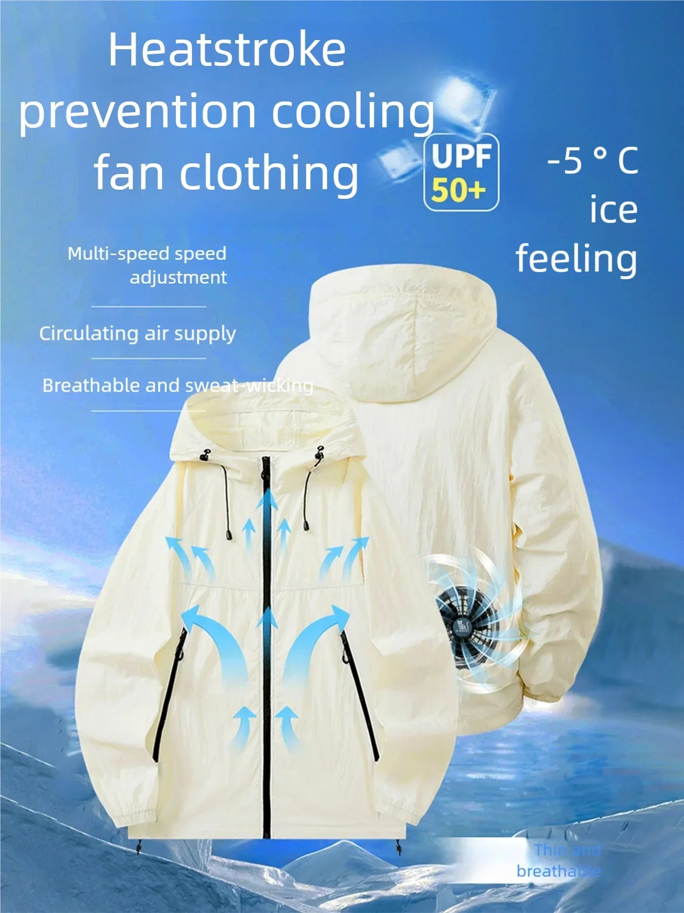 Couple Summer Cooling Fan Vest, Breathable Heat-Resistant Air Conditioned Sleeveless Workwear for Outdoor Use(Not Power)