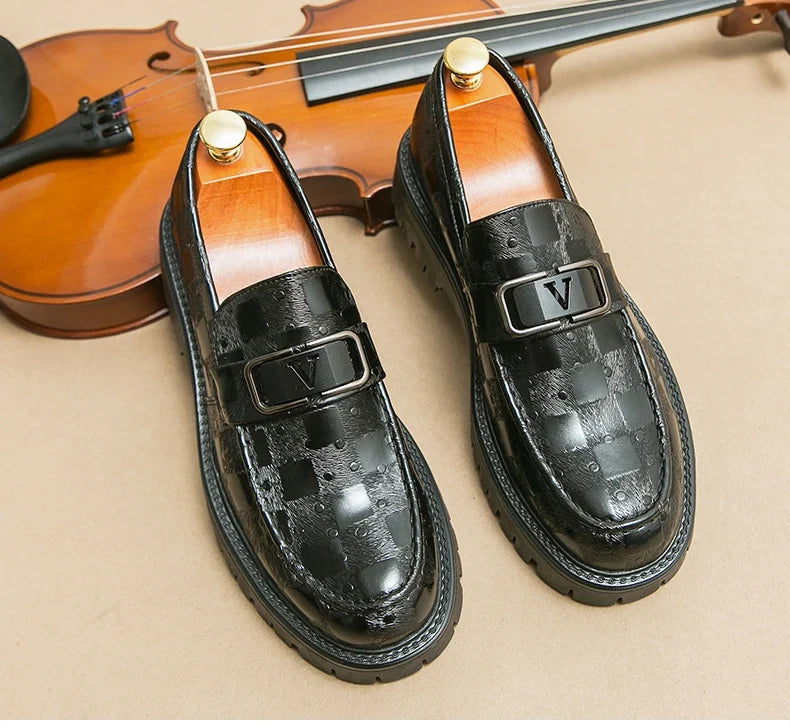 New Platform Men's Casual Shoes Comfortable Fashion Luxury Loafers Men's Leather Shoes Heightening Loafers Beans Driving Shoes