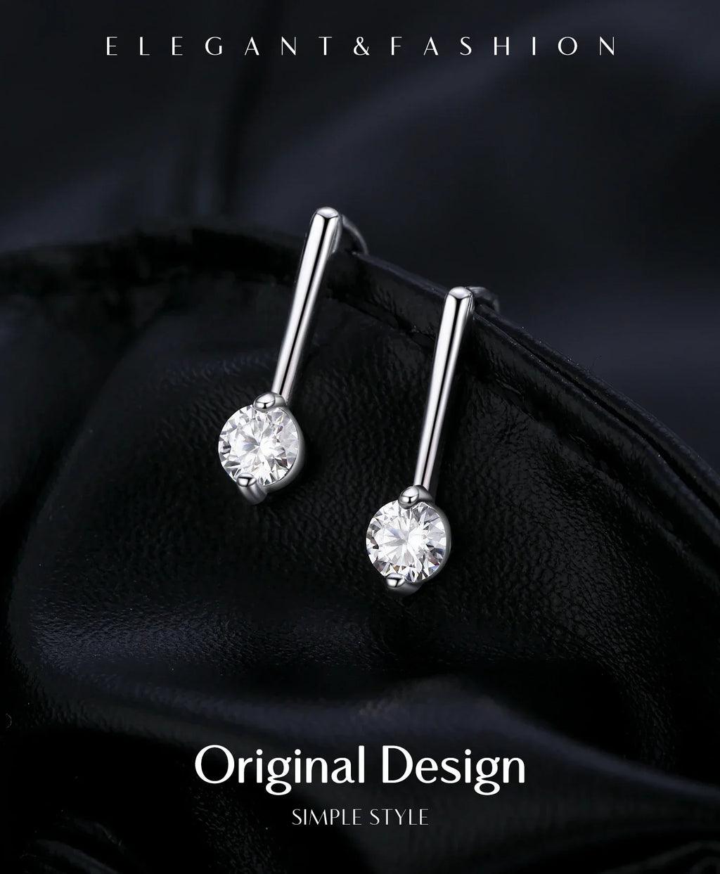 Sparkling D Color Moissanite Drop Earrings 925 Sterling Silver Classic Geometric Dangle Earrings For Women Fine Jewelry