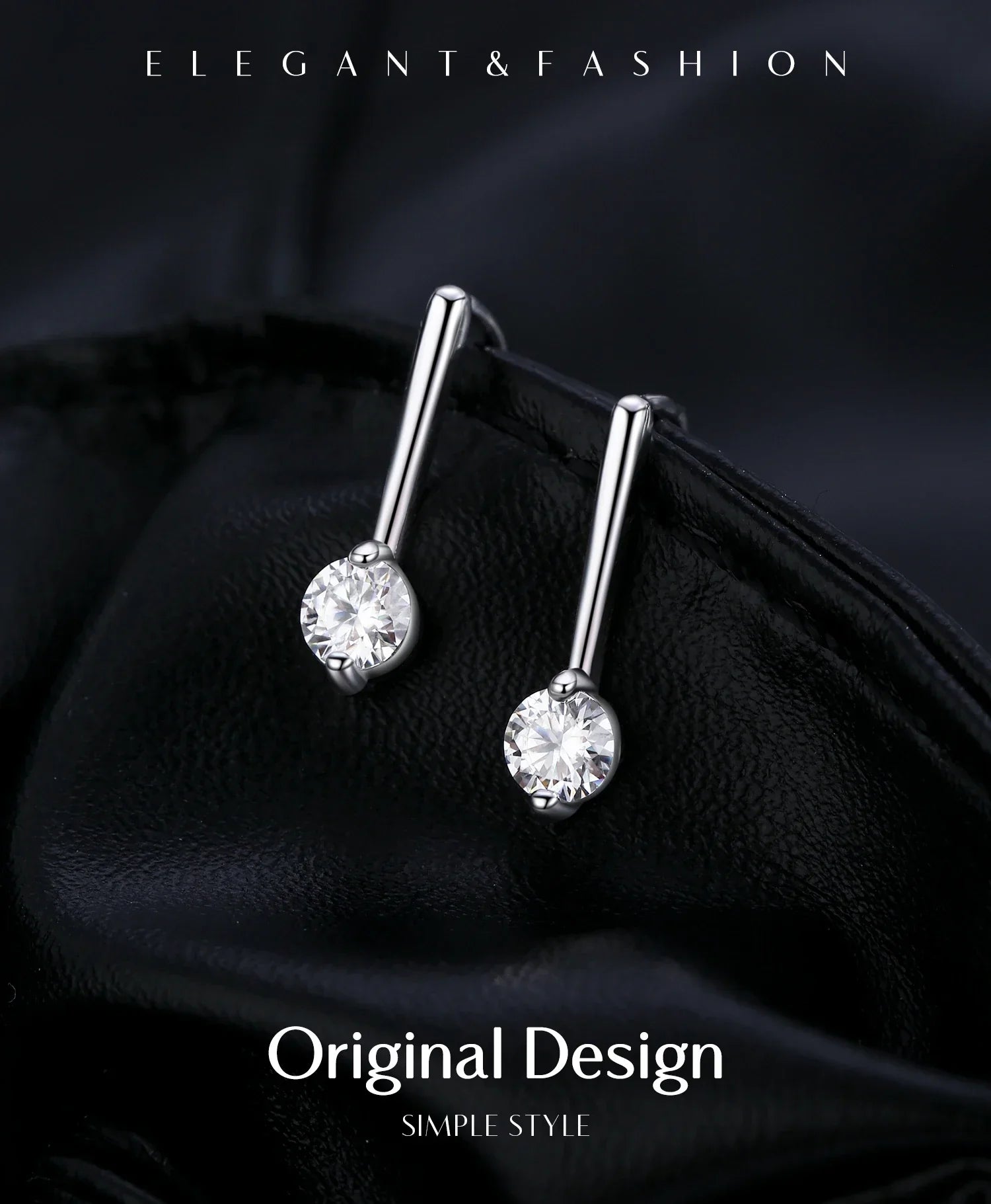Sparkling D Color Moissanite Drop Earrings 925 Sterling Silver Classic Geometric Dangle Earrings For Women Fine Jewelry