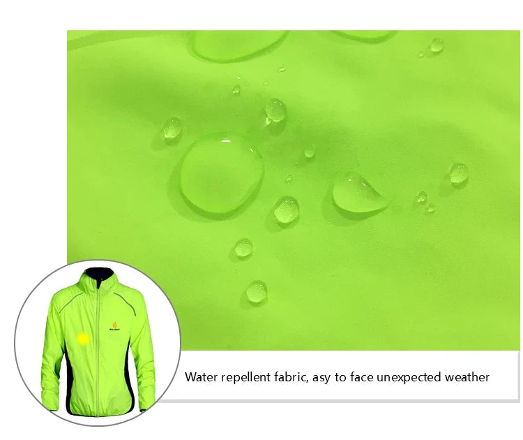 Men Windproof Water-repellent Reflective Cycling Jacket MTB Bicycle Long Sleeve Windbreaker Bike Coat Jersey