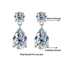 Certified Pear/Round Cut Moissanite Diamond Drop Earrings for Women 100% 925 Sterling Silver Waterdrop Shape Stud Earring