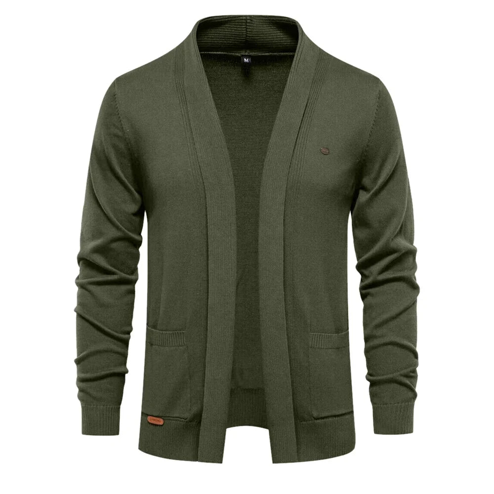 2023 New Winter Cotton Cardigan for Men Quality Mens Sweater Fashion Turn Down Collar Knitted Sweaters for Men