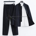 3 Pieces Cotton Linen Kung fu Wing Chun Suit Tai Chi Uniform Martial arts Wushu Jacket and Pants Tang Clothes
