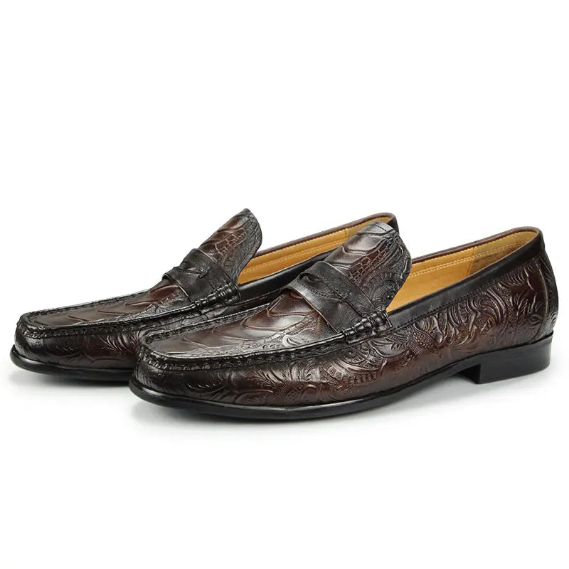 High Quality Casual One-step Loafers Genuine Leather Classic Leather Shoes Gentleman Dress Shoes Vintage Sapato Social Masculino
