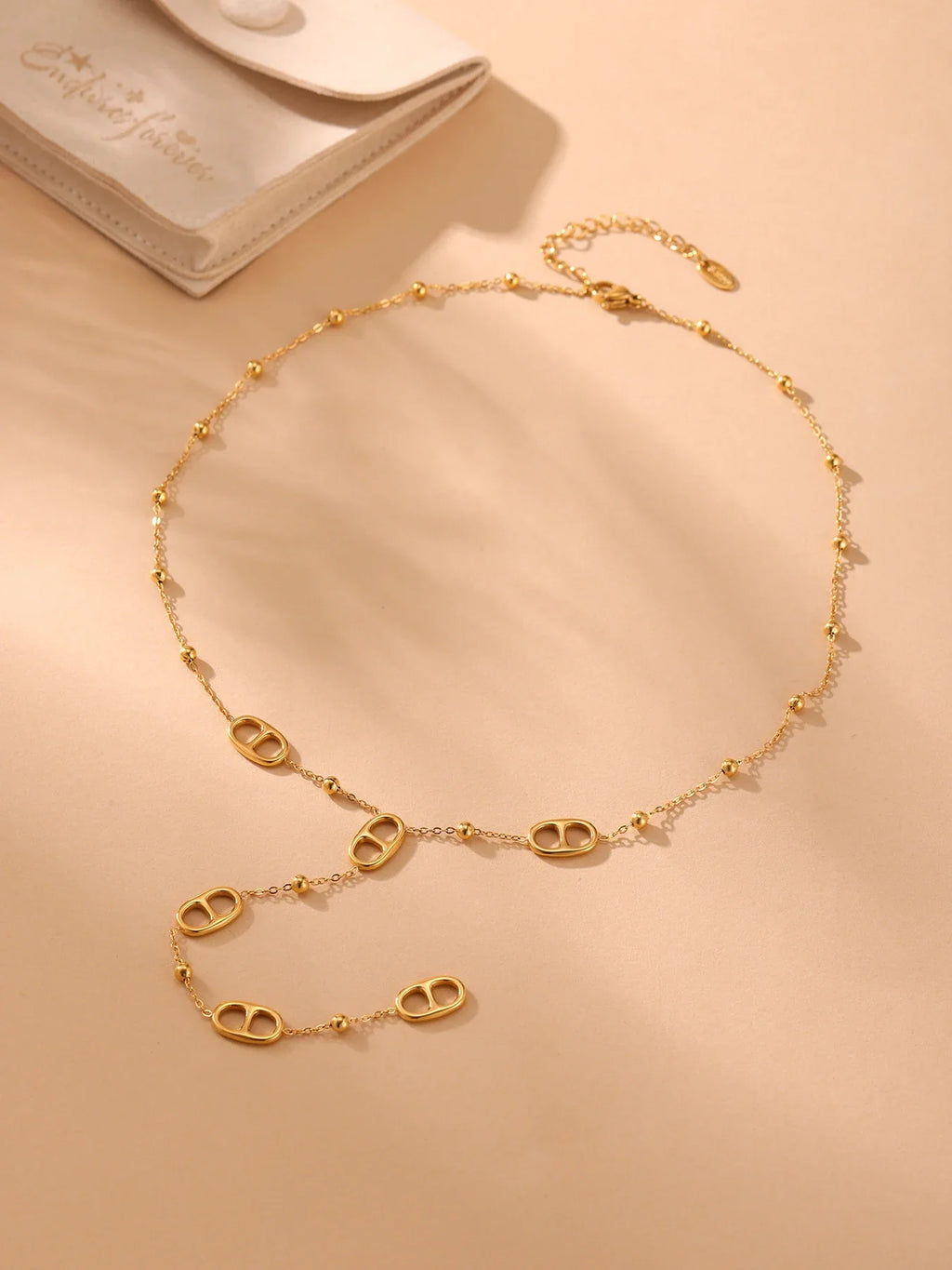 Nivora Fashion Long Chain Stainless Steel Necklacs For Women PVD Real Gold Plated Metal Female Collar Party Banquet Jewelry