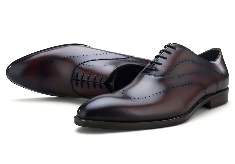 Full-Grain Leather Formal Derby Shoes for Men Daily Wear Business Oxford Dress Shoes