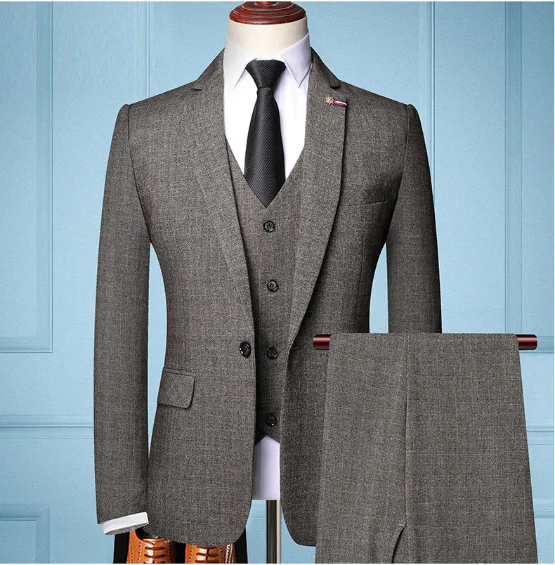 Suit  Men's Fashionable Business Banquet, Trendy Singer, Grid Host, Casual Wedding Banquet Dress, Male Star Performance Suit
